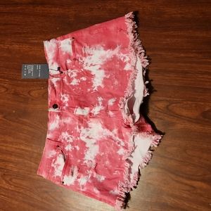 🌞  Iwollence shorts size XXL bleach splatter tiedye pink white